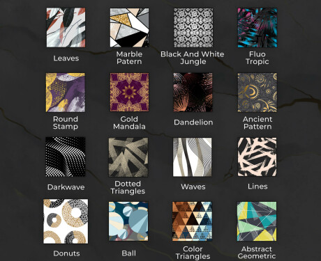 Rundt designer spejl med lys til badeværelse - Abstract seamless #9