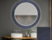 Dekorations spejl rundt badeværelse med LED - Blue drawing #1