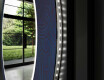 Rundt dekorativt spejl med LED baggrundsbelysning til badeværelset - blue drawing #11