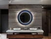Rundt dekorativt spejl med LED baggrundsbelysning til badeværelset - blue drawing #12