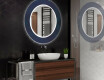 Dekorations spejl rundt badeværelse med LED - Blue drawing #2