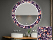 Dekorations spejl rundt badeværelse med LED - Elegant flowers
