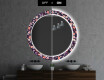 Rundt dekorativt spejl med LED baggrundsbelysning til badeværelset - elegant flowers #7
