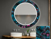 Rundt dekorativt spejl med LED baggrundsbelysning til badeværelset - fluo tropic #1