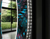 Rundt dekorativt spejl med LED baggrundsbelysning til badeværelset - fluo tropic #11