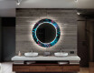Rundt dekorativt spejl med LED baggrundsbelysning til badeværelset - fluo tropic #12