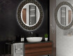 Rundt dekorativt spejl med LED baggrundsbelysning til badeværelset - golden lines #2