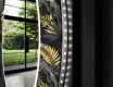 Rundt designer spejl med lys til badeværelse - Goldy palm #11