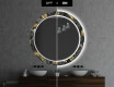 Rundt dekorativt spejl med LED baggrundsbelysning til badeværelset - goldy palm #7