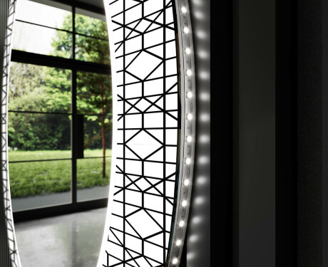 Dekorations spejl rundt badeværelse med LED - Industrial #11