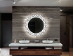 Dekorations spejl rundt badeværelse med LED - Industrial #12