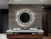 Rundt dekorativt spejl med LED baggrundsbelysning til badeværelset - letters #12