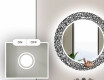 Rundt dekorativt spejl med LED baggrundsbelysning til badeværelset - letters #4
