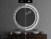 Rundt dekorativt spejl med LED baggrundsbelysning til badeværelset - letters #7