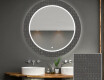 Rundt dekorativt spejl med LED baggrundsbelysning til badeværelset - microcircuit #1