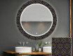 Rundt dekorativt spejl med LED baggrundsbelysning til badeværelset - ornament #1