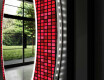 Rundt dekorativt spejl med LED baggrundsbelysning til badeværelset - red mosaic #11