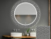 Rundt designer spejl med lys til badeværelse - Triangless