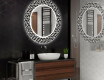 Rundt dekorativt spejl med LED baggrundsbelysning til badeværelset - triangless #2
