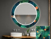 Rundt dekorativt spejl med LED baggrundsbelysning til badeværelset - tropical #1