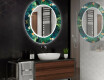 Rundt designer spejl med lys til badeværelse - Tropical #2