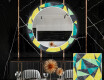 Rundt dekorative vægspejle over spisebord med LED lys - Abstract geometric