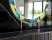 Rundt dekorative vægspejle over spisebord med LED lys - Abstract geometric #11