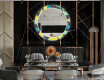 Rundt dekorative vægspejle over spisebord med LED lys - Abstract geometric #12