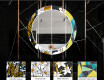 Rundt dekorativt spejl med LED baggrundsbelysning til spisestuen - abstract geometric #6