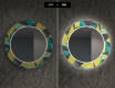 Rundt dekorativt spejl med LED baggrundsbelysning til spisestuen - abstract geometric #7