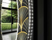 Rundt dekorativt spejl med LED baggrundsbelysning til entreen - art deco #11