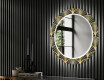 Rundt dekorativt spejl med LED baggrundsbelysning til entreen - art deco #2