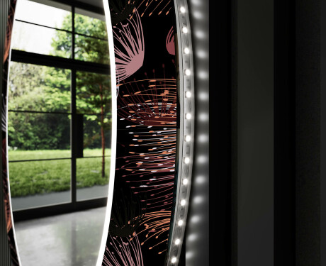 Rundt dekorative spejle med lys til stuen - Dandelion #11
