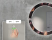 Rundt dekorativt spejl med LED baggrundsbelysning til stuen - dandelion #5