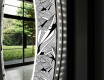 Rundt dekorativt spejl med LED baggrundsbelysning til stuen - black and white jungle #11