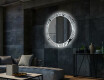 Rundt dekorativt spejl med LED baggrundsbelysning til stuen - black and white jungle #2