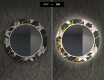 Rundt dekorativt spejl med LED baggrundsbelysning til spisestuen - bells flowers #7