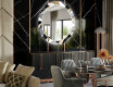 Rundt dekorativt spejl med LED baggrundsbelysning til spisestuen - marble pattern #2