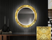Rundt dekorativt spejl med LED baggrundsbelysning til entreen - gold triangles #1