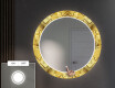 Rundt dekorativt spejl med LED baggrundsbelysning til entreen - gold triangles #4