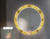 Rundt dekorativt spejl med LED baggrundsbelysning til entreen - gold triangles #5