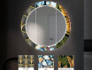 Rundt dekorativt spejl med LED baggrundsbelysning til entreen - gold triangles #6