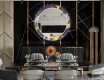 Rundt dekorativt spejl med LED baggrundsbelysning til spisestuen - round stamp #12