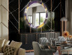 Rundt dekorative vægspejle over spisebord med LED lys - Round stamp #2