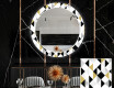 Rundt dekorativt spejl med LED baggrundsbelysning til spisestuen - geometric patterns #1