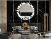 Dekorations spejl rundt spisebord med LED - Geometric patterns #12