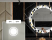 Rundt dekorativt spejl med LED baggrundsbelysning til spisestuen - geometric patterns #4