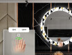 Dekorations spejl rundt spisebord med LED - Geometric patterns #5