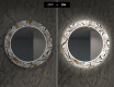 Rundt dekorativt spejl med LED baggrundsbelysning til spisestuen - chamomile #7