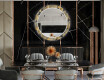 Rundt dekorativt spejl med LED baggrundsbelysning til spisestuen - golden leaves #12